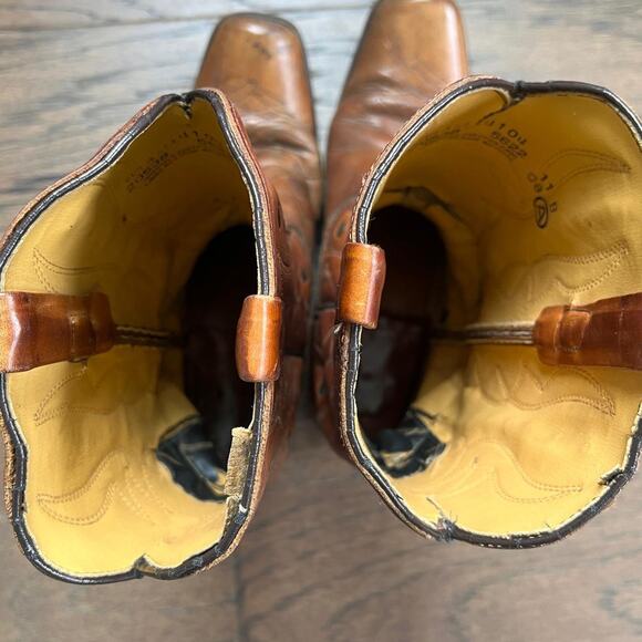 Western cowboy boots brown leather womens size 11B studded - Picture 8 of 8